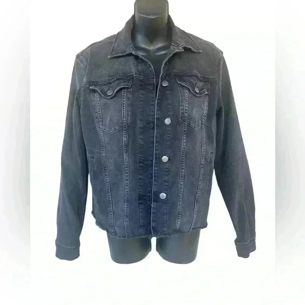 Joe’s Unisex denim gray/black button down jacket sz small in excellent condition